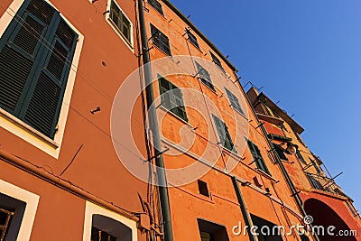 Colorful building in Riomaggiore in Italy Stock Photo