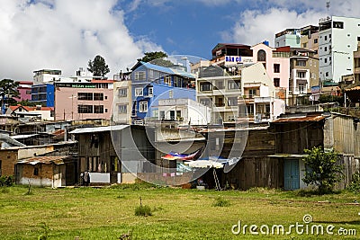 Colorful Buildings in DaLat Editorial Stock Photo