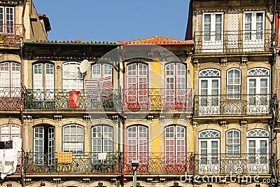 Colorful buildings in the old town. Porto. Portugal Stock Photo