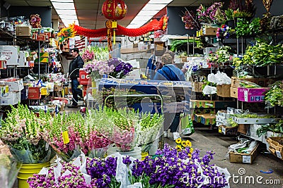 Shop in Chelsea Flower Market - New York, NY Editorial Stock Photo