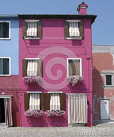 Colorful Burano house Stock Photo