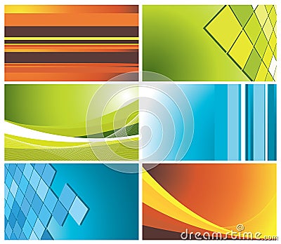 Colorful business cards set Vector Illustration