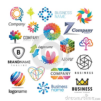 Colorful business logos Vector Illustration