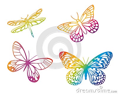 Colorful butterflies Vector Illustration