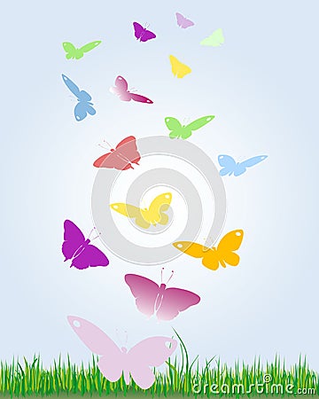 Colorful butterflies Vector Illustration