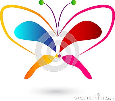 Butterfly colorful logo design Stock Photo