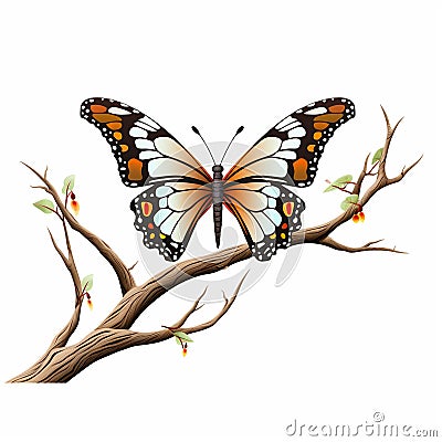 Colorful Butterfly Display Radiant Wings Stock Photo