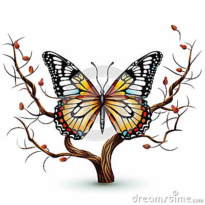 Colorful Butterfly Flight of Splendor Vector Illustration