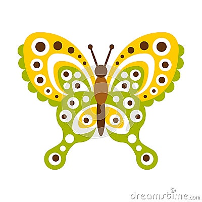 Colorful butterfly with open wings vector Illustration Vector Illustration