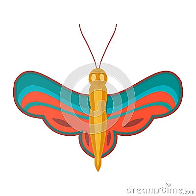 Colorful butterfly vector illustration. Vector Illustration