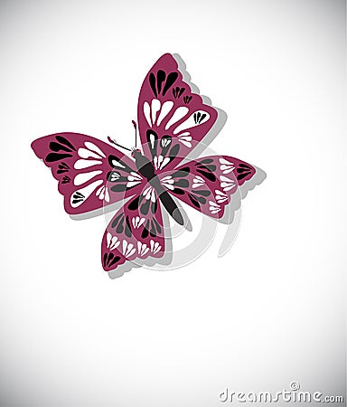 Colorful butterfly on white background Vector Illustration