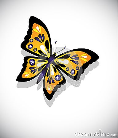 Colorful butterfly on white background Vector Illustration