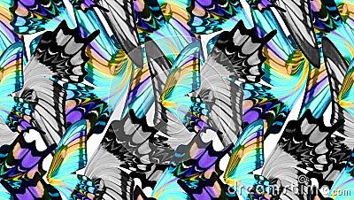 Colorful butterfly wings seamless background Stock Photo