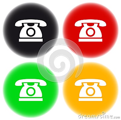 Colorful button with phone Vector Illustration