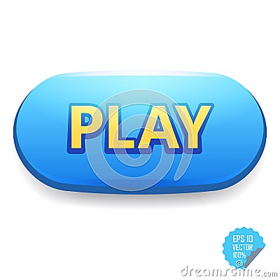 Colorful button with Play tittle. Bright button for web and mobile. Stock Photo