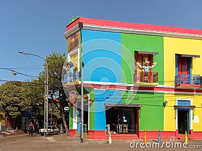 Old colorful cafe in a corner near Caminito street in La Boca district, Buenos Aires, Argentina Editorial Stock Photo