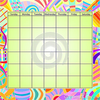 Colorful Calendar Template Stock Photo - Image: 15759840