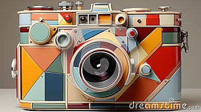 A colorful camera with many different colors Stock Photo