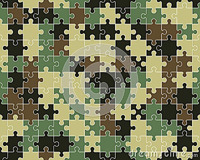 Colorful camouflage puzzle Cartoon Illustration