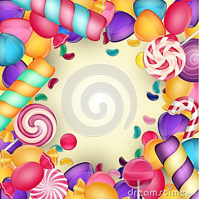 Colorful candy background Vector Illustration