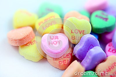 Colorful candy hearts Editorial Stock Photo