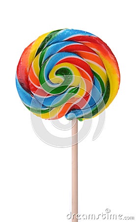 Colorful Candy Lollipop on a White Background Stock Photo