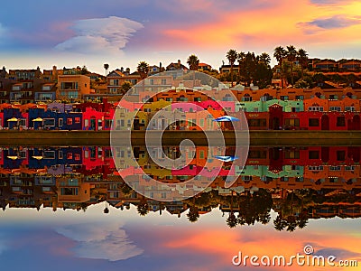 Capitola beach in magical sunset Stock Photo