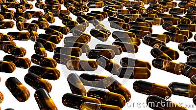 Colorful capsule pills 3d rendered with transparent gel body Stock Photo