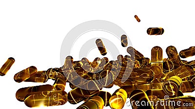 Colorful capsule pills & x28;3d rendered& x29; with transparent gel body Stock Photo