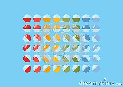 Colorful capsules from toy vending machine Vector Illustration