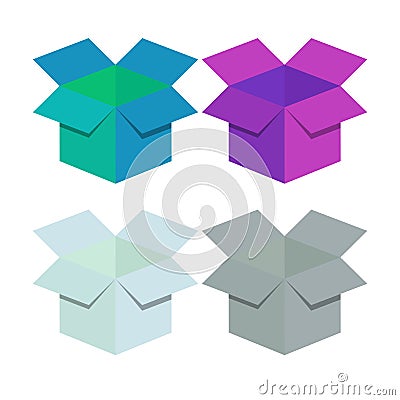 Colorful Cardboard open boxes icon Vector illustration Vector Illustration
