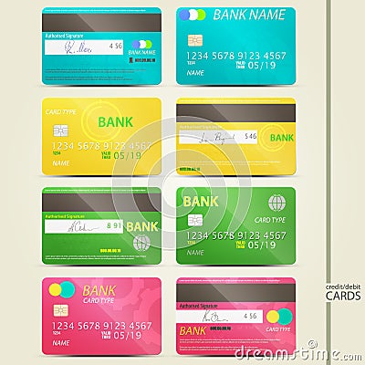 Colorful cards Vector Illustration