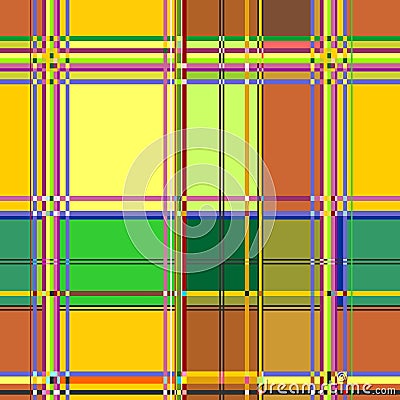 Caribbean Colorful Fabric Madras Vector Seamless Pattern Texture Vector Illustration