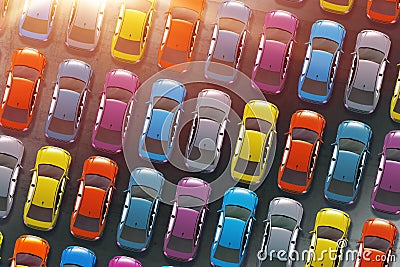 Colorful Cars Inventory Stock Photo