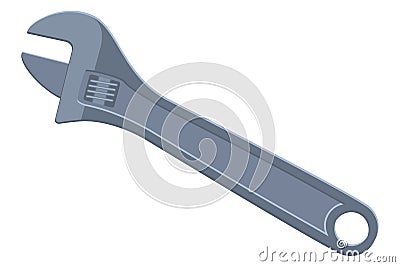 Colorful cartoon adjustable wrench Vector Illustration