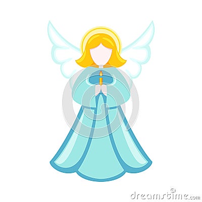 Colorful cartoon christmas angel Vector Illustration