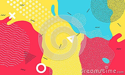 Colorful cartoon color splash background childish playground vector abstract geometric kid design Vector Illustration
