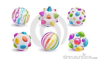 Colorful cartoon rainbow busters, color bomb set. Stock Photo