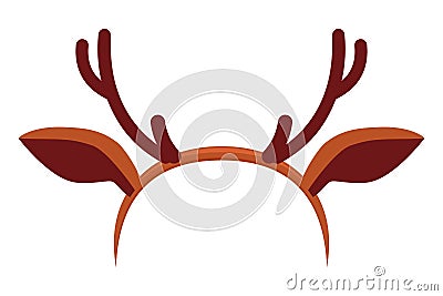 Colorful cartoon reindeer antler hat Vector Illustration