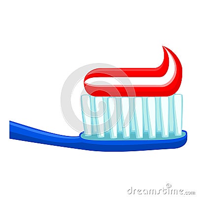 Colorful cartoon toothbrush toothpaste Vector Illustration
