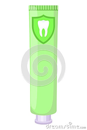 Colorful cartoon toothpaste tube Vector Illustration