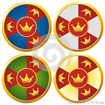 Colorful casino chips Vector Illustration