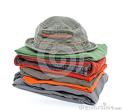 Colorful casual clothes and hat Stock Photo