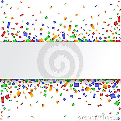 Colorful celebration background. with confetti. Vector Illustration