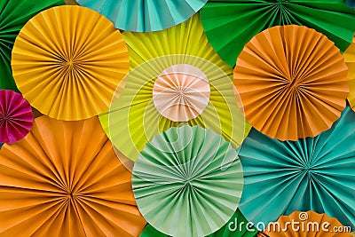 Bright colourful celebration background wall with multicoloured Stock Photo