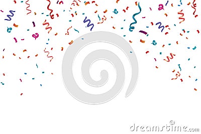 Confetti celebration frame background. Horizontal, anniversary. Vector Illustration