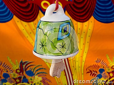 Colorful Ceramic Bell Editorial Stock Photo