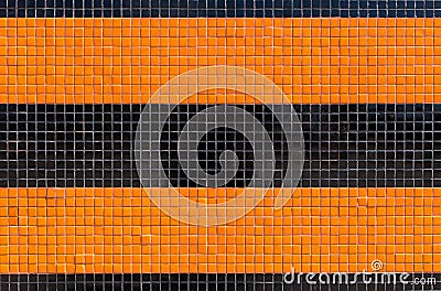 Colorful ceramic tiles mosaic - orange and black Stock Photo