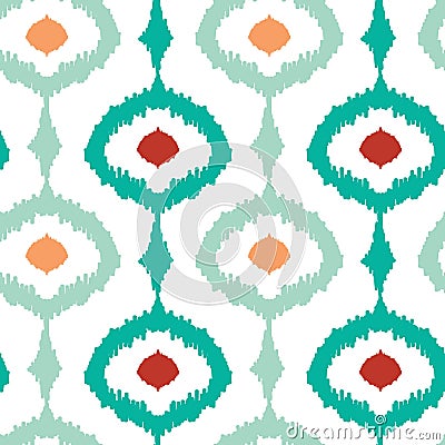 Colorful chain ikat seamless pattern background Vector Illustration