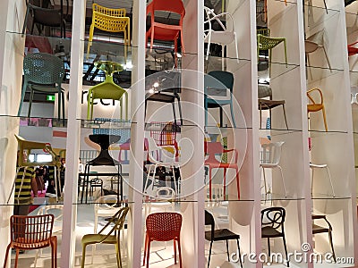 Colorful chair collection Editorial Stock Photo